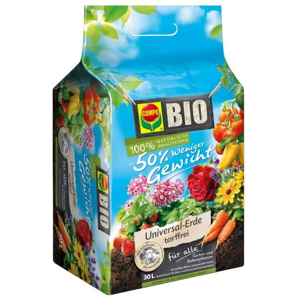 Compo Bio Universal-Erde torffrei mit Schafwolle weniger Gewicht 30 l