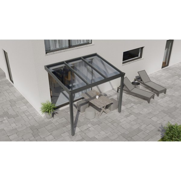 Terrassenüberdachung Professional 300 cm x 250 cm Anthrazit Struktur PC Klar