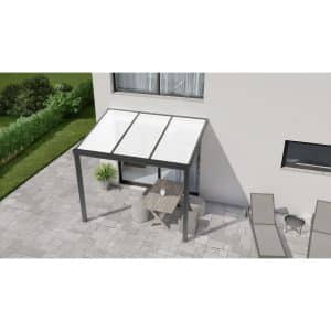 Terrassenüberdachung Professional 300 cm x 300 cm Anthrazit Struktur PC Opal