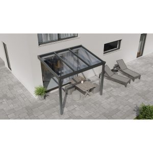 Terrassenüberdachung Professional 300 cm x 350 cm Anthrazit Struktur PC Klar