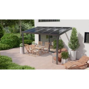 Terrassenüberdachung Professional 400 cm x 200 cm Anthrazit Struktur PC Klar