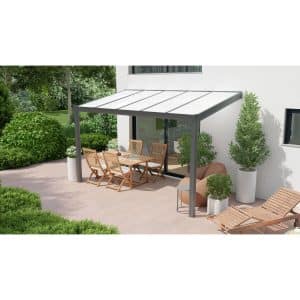 Terrassenüberdachung Professional 400 cm x 250 cm Anthrazit Struktur PC Opal