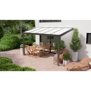 Terrassenüberdachung Professional 400 cm x 350 cm Anthrazit Struktur PC Opal