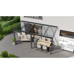 Terrassenüberdachung Professional 500 cm x 250 cm Anthrazit Struktur PC Klar