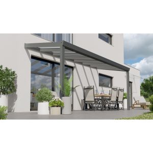 Terrassenüberdachung Professional 500 cm x 350 cm Anthrazit Struktur Glas