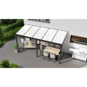 Terrassenüberdachung Professional 500 cm x 350 cm Anthrazit Struktur PC Opal