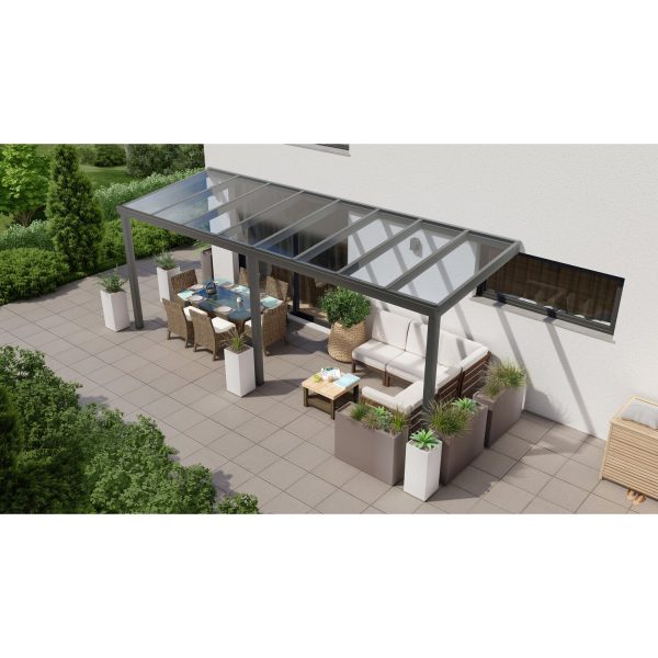 Terrassenüberdachung Professional 600 cm x 200 cm Anthrazit Struktur Glas