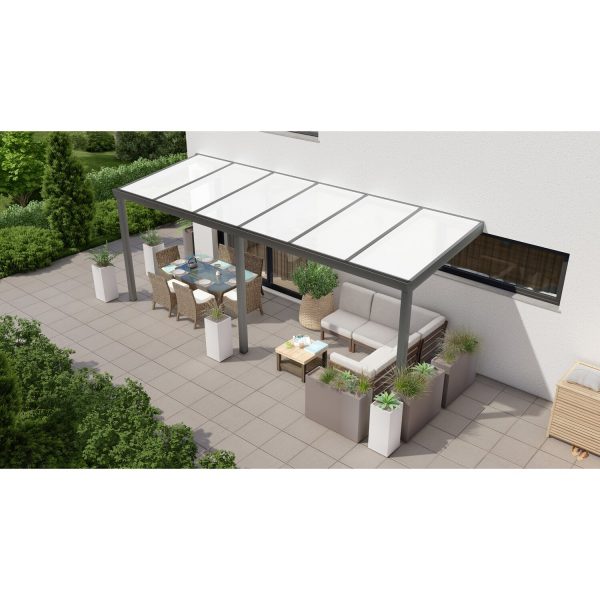 Terrassenüberdachung Professional 600 cm x 250 cm Anthrazit Struktur PC Opal