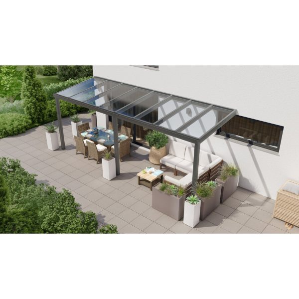 Terrassenüberdachung Professional 600 cm x 300 cm Anthrazit Struktur Glas