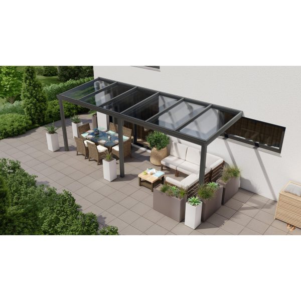 Terrassenüberdachung Professional 600 cm x 350 cm Anthrazit Struktur PC Klar