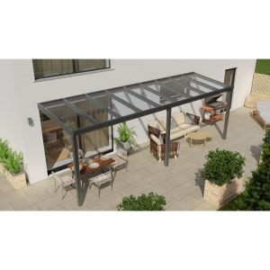 Terrassenüberdachung Professional 700 cm x 200 cm Anthrazit Struktur Glas