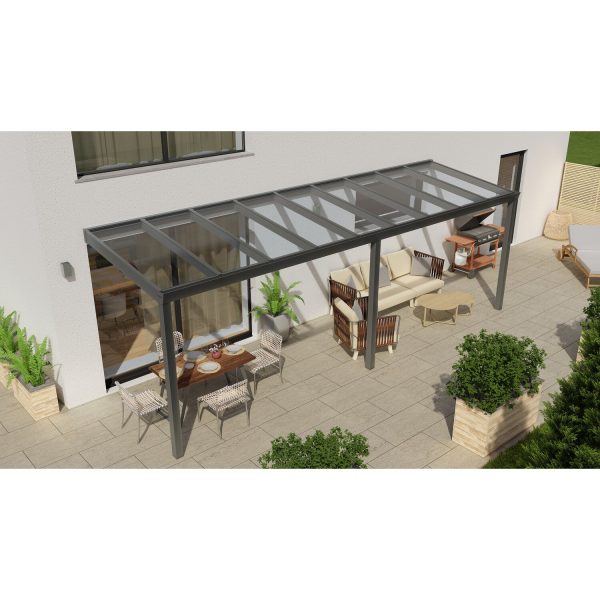 Terrassenüberdachung Professional 700 cm x 300 cm Anthrazit Struktur Glas