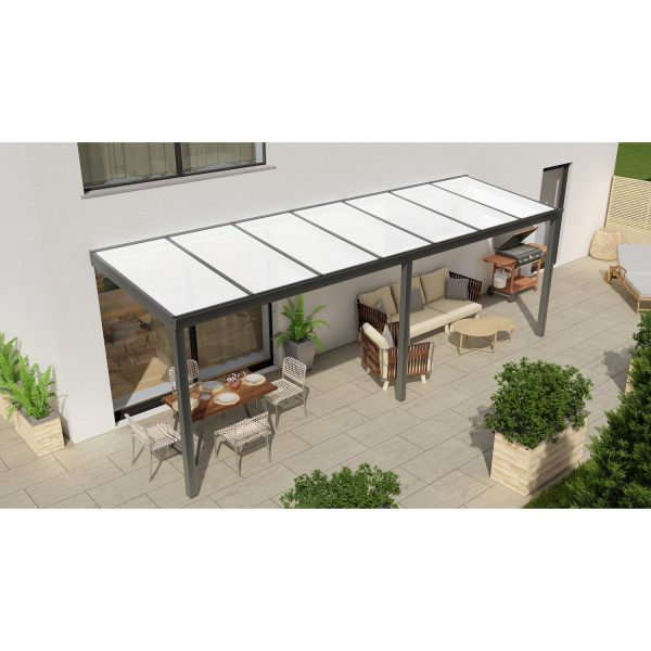 Terrassenüberdachung Professional 700 cm x 350 cm Anthrazit Struktur PC Opal