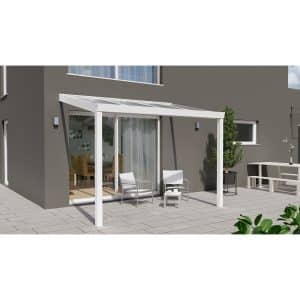 Terrassenüberdachung Professional 300 cm x 200 cm Weiß Glas