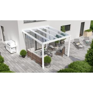 Terrassenüberdachung Professional 300 cm x 300 cm Weiß Glas
