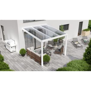 Terrassenüberdachung Professional 300 cm x 300 cm Weiß PC Klar