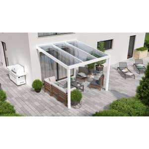 Terrassenüberdachung Professional 300 cm x 350 cm Weiß PC Klar