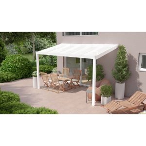 Terrassenüberdachung Professional 400 cm x 250 cm Weiß PC Opal