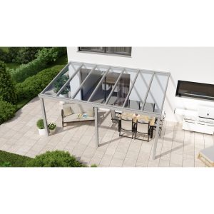 Terrassenüberdachung Professional 500 cm x 300 cm Grau Struktur Glas