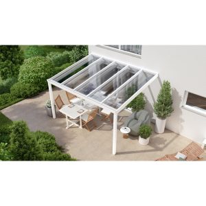 Terrassenüberdachung Professional 400 cm x 300 cm Weiß PC Klar