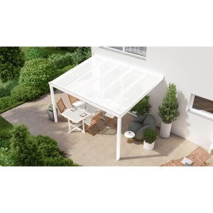 Terrassenüberdachung Professional 400 cm x 350 cm Weiß PC Opal