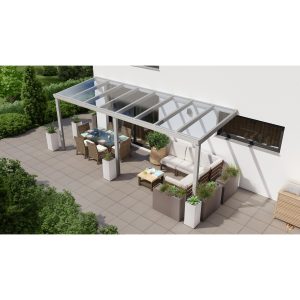Terrassenüberdachung Professional 600 cm x 200 cm Grau Struktur Glas