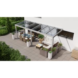 Terrassenüberdachung Professional 600 cm x 200 cm Grau Struktur PC Klar