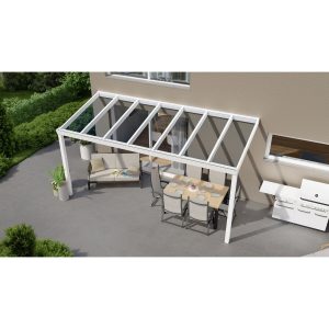Terrassenüberdachung Professional 500 cm x 250 cm Weiß Glas