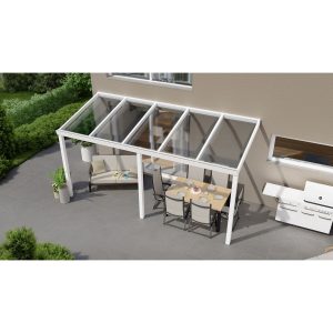 Terrassenüberdachung Professional 500 cm x 250 cm Weiß PC Klar