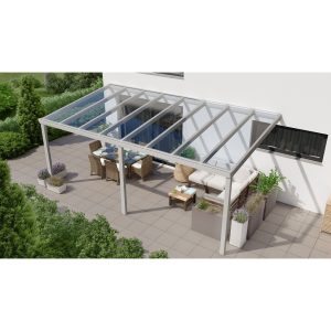 Terrassenüberdachung Professional 600 cm x 300 cm Grau Struktur Glas