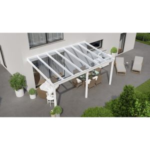Terrassenüberdachung Professional 500 cm x 300 cm Weiß Glas