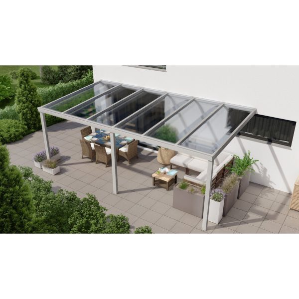 Terrassenüberdachung Professional 600 cm x 300 cm Grau Struktur PC Klar
