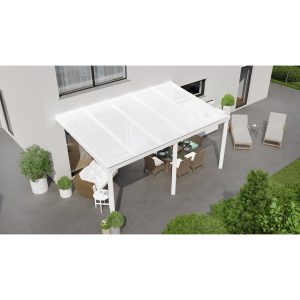 Terrassenüberdachung Professional 500 cm x 300 cm Weiß PC Opal