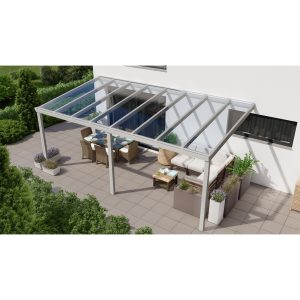 Terrassenüberdachung Professional 600 cm x 350 cm Grau Struktur Glas