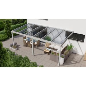 Terrassenüberdachung Professional 600 cm x 350 cm Grau Struktur PC Klar