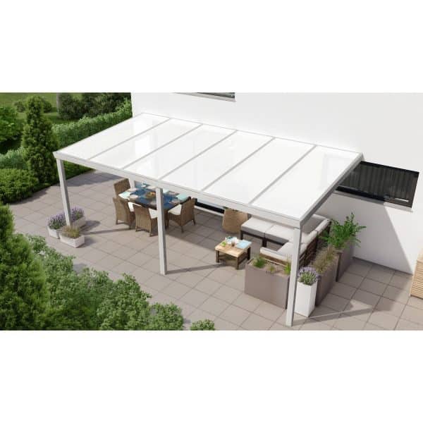 Terrassenüberdachung Professional 600 cm x 350 cm Grau Struktur PC Opal