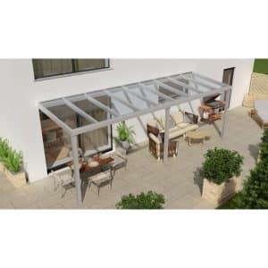 Terrassenüberdachung Professional 700 cm x 200 cm Grau Struktur Glas