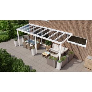 Terrassenüberdachung Professional 600 cm x 200 cm Weiß Glas