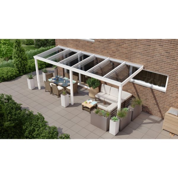 Terrassenüberdachung Professional 600 cm x 200 cm Weiß PC Klar