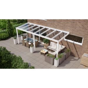 Terrassenüberdachung Professional 600 cm x 250 cm Weiß Glas