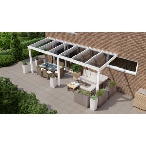 Terrassenüberdachung Professional 600 cm x 250 cm Weiß PC Klar