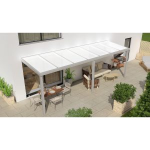 Terrassenüberdachung Professional 700 cm x 250 cm Grau Struktur PC Opal