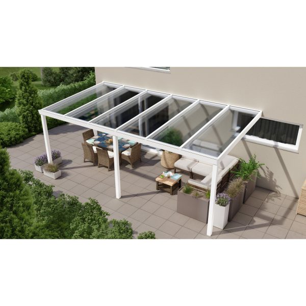 Terrassenüberdachung Professional 600 cm x 300 cm Weiß PC Klar