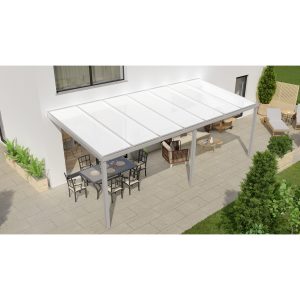 Terrassenüberdachung Professional 700 cm x 300 cm Grau Struktur PC Opal