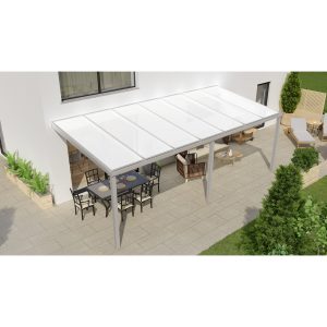 Terrassenüberdachung Professional 700 cm x 350 cm Grau Struktur PC Opal