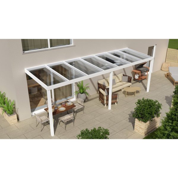 Terrassenüberdachung Professional 700 cm x 200 cm Weiß PC Klar