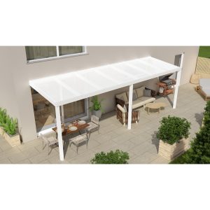 Terrassenüberdachung Professional 700 cm x 200 cm Weiß PC Opal