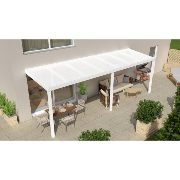 Terrassenüberdachung Professional 700 cm x 250 cm Weiß PC Opal