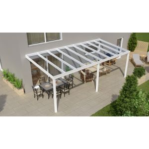 Terrassenüberdachung Professional 700 cm x 350 cm Weiß Glas