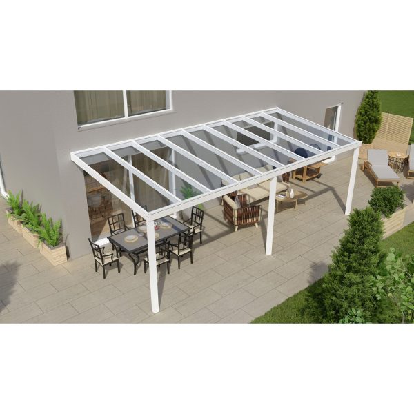 Terrassenüberdachung Professional 700 cm x 350 cm Weiß Glas